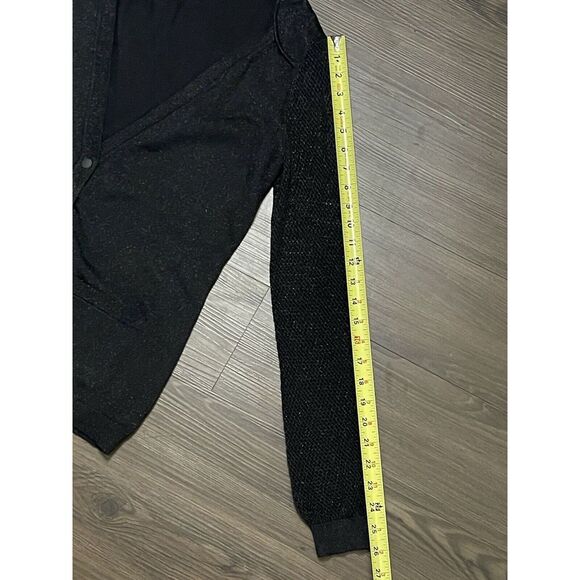 Zac Posen Sweater Women Large Black Cardigan Knit Metallic Button Up - Picture 5 of 7